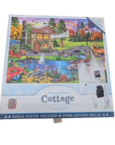 lot 41496 image: MasterPieces Stoney Brook Cottage 1000 Piece Puzzle - Nature Theme  Tranquility Collection