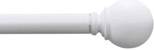 lot 41521 image: Mainstays 1 White Ball Adjustable Single Curtain Rod 30-84