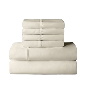 lot 41533 image: Members Mark Hotel Premier Collection 700-Thread-Count Solid Egyptian Cotton Sheet Set Pillows- 20x32 inchesFitted Sheet- 60 in x 80 in x 18 in Sheet-92 in x 108 in