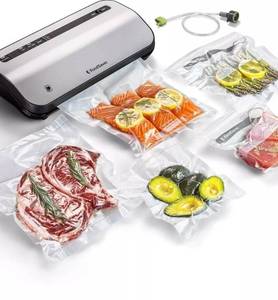 lot 41540 image: FoodSaver Preserve Vacuum Sealer, 14-Piece Starter Kit, Vacuum Seal Roll & Bags POWERS ON, UNABLE TO TEST FUNCTIONALITY