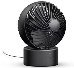 lot 42149 image: Mainstays 5 3-Speed Auto-oscillating Rechargeable Desk Fan, Black