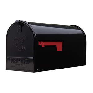 lot 42173 image: Architectural Mailboxes Elite Galvanized Steel  Large  Post-Mount Mailbox in Black