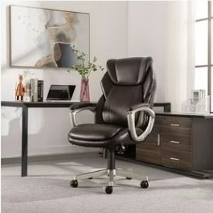lot 42181 image: La-Z-Boy Westley Big & Tall Executive Office Chair, Active Lumbar Support, Brown - Retail $80