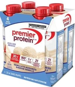 lot 42198 image: Premier Protein Vanilla High Protein Shake,3, 4 packs (exp dec 31 2026)