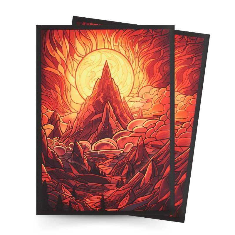 lot 14146 image: Arcane Fortress MTG Card Sleeves �� 100 Count  Ultra-Durable Matte Art Card Sleeves for Intense Shuffling  Premium Fit for Magic The Gathering Cards  Standard Size Wear-Resistant MTG Sleeve - Red