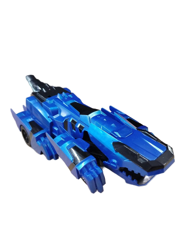 lot 14177 image: Transforming Robot RC Car Blue Stunt Vehicle (Controller Not Included)