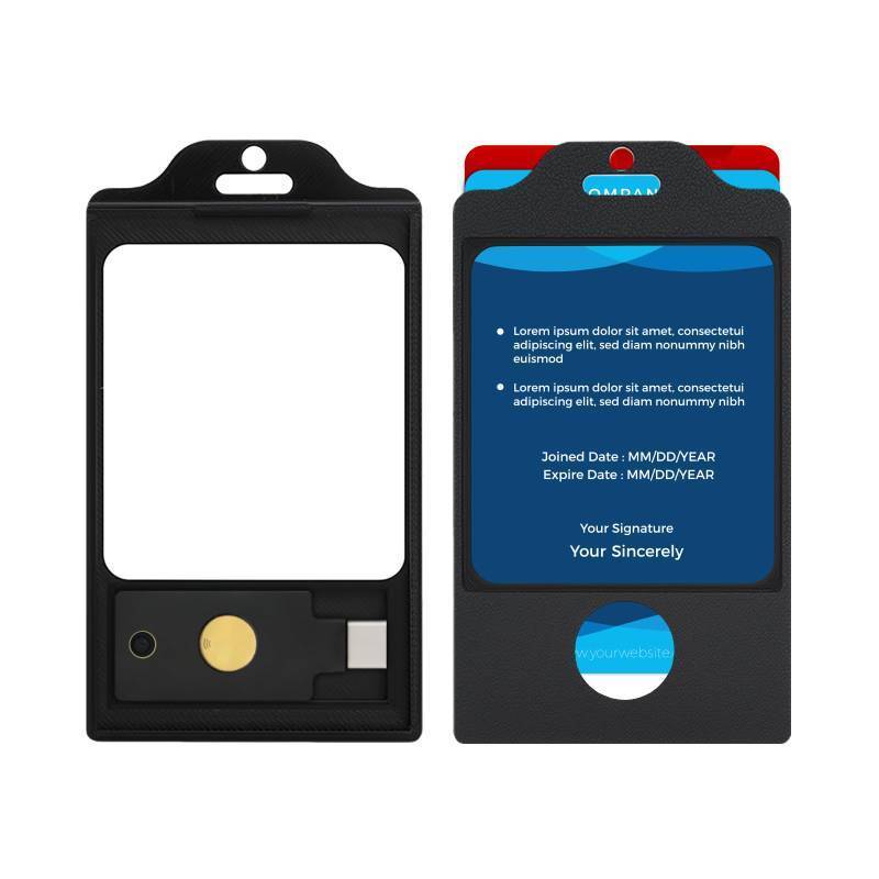 lot 20341 image: Shieldcase Badge Holder for Yubikey 5  5C NFC, Yubikey Case, (Holds 2 Badges & 1 Token), Black