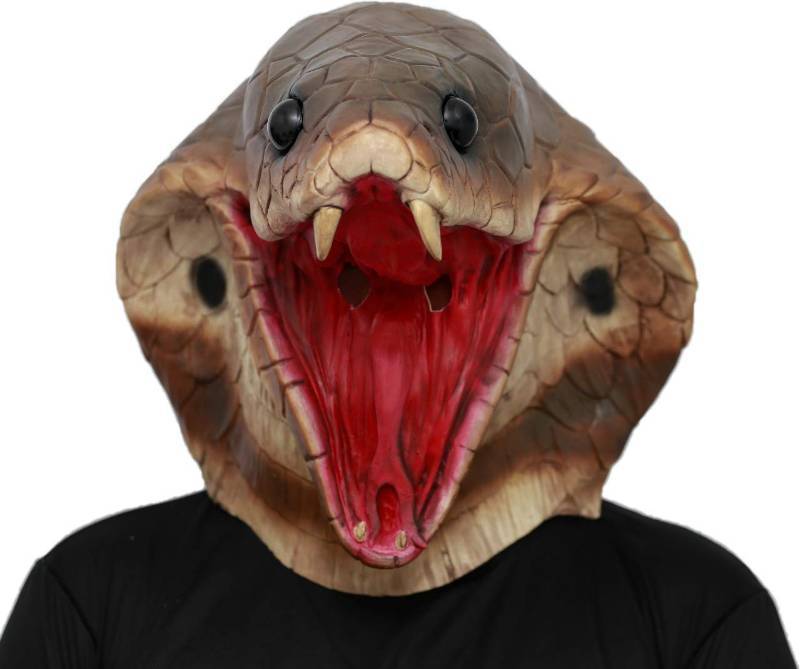lot 20355 image: CreepyParty Snake Mask - Animal Halloween Costume for Parties, Cosplay, Photo Booth Props, and Pranks - Funny Gag Gift for Adults