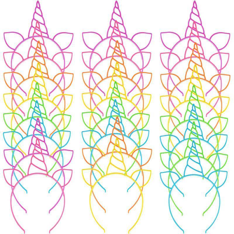 lot 12203 image: Zddaoole 24 Pcs Unicorn Headbands Unicorn Birthday Party Favors,Plastic Hairbands for Girls,Headware Accessories for Party Supplies Gift,Teens Toddlers Children