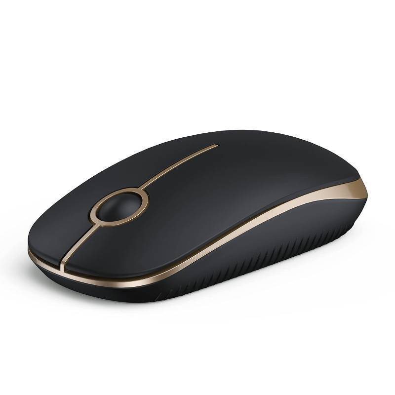 lot 12153 image: VssoPlor Wireless Mouse, 2.4G Slim Portable Computer Laptop Mouse with Nano Receiver Quiet Silent Optical Mice for Notebook, PC, Laptop, Computer-Black and Gold