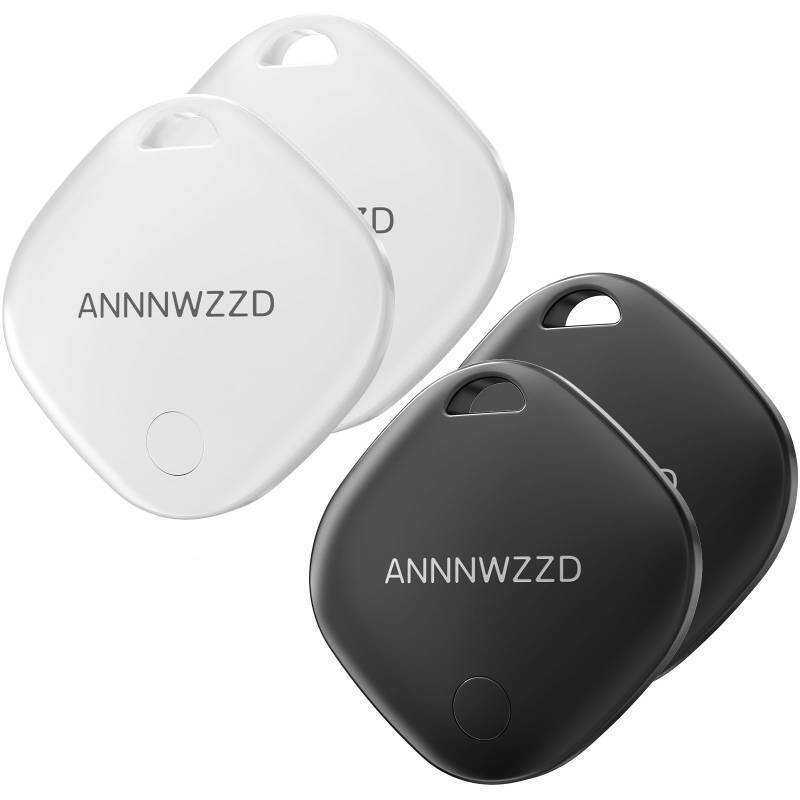 lot 14158 image: ANNNWZZD Tag 4 Pack Item Finders with Apple Find My APP (iOS Only) Help You Track Your Keys, Wallet, Luggage, Backpack, Super Lightweight Apple MFi Certified