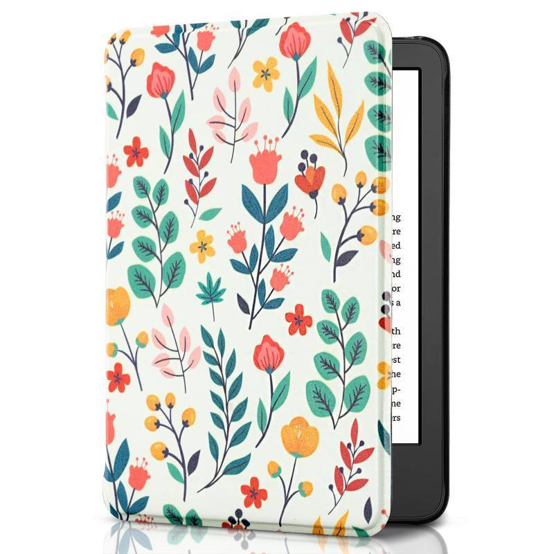 lot 12104 image: CoBak Case for All New 6 Inch Kindle 2024 and 2022 (11 Generation) - PU Leather Smart Cover, Auto Sleep and Wake, Premium Protective Case for Kindle Basic��Springtime Delight