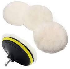 lot 19910 image: IPELY 6 Pcs 5 Inch Wool Polishing Buffing Pad Polishing Buffing Wheel for Drill Buffer Attachment with M14 Drill Adapter