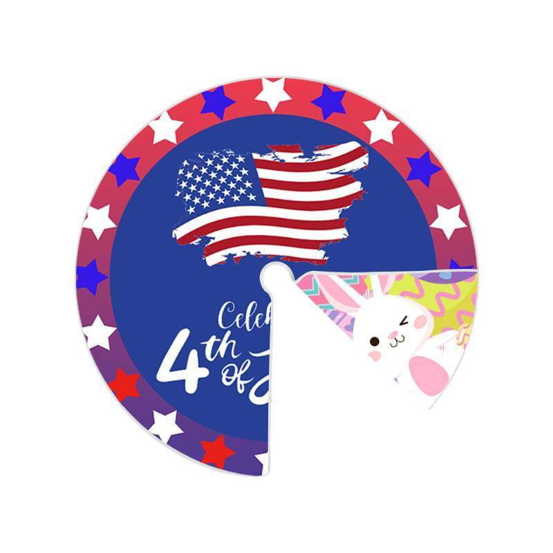 lot 18430 image: Sozize 15 Inch Mini Easter Tree Skirt 4th of July Tree Skirt American Flag Day Memorial Day Double Sided Print Mat Independence Day Easter Holiday Party Home Tabletop Christmas Tree Decoration