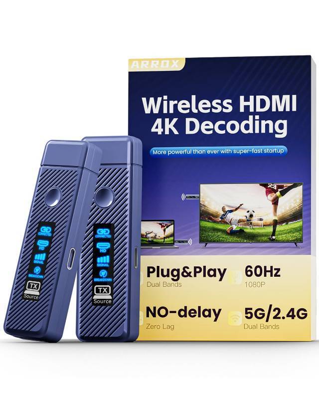 lot 12227 image: FUTUREAGLE Wireless HDMI Transmitter and Receiver 328FT100M,4K Decode Plug & Play Portable 5G2.4G Wireless HDMI Remote Control Extenders for VideoPCProjectorTV Box