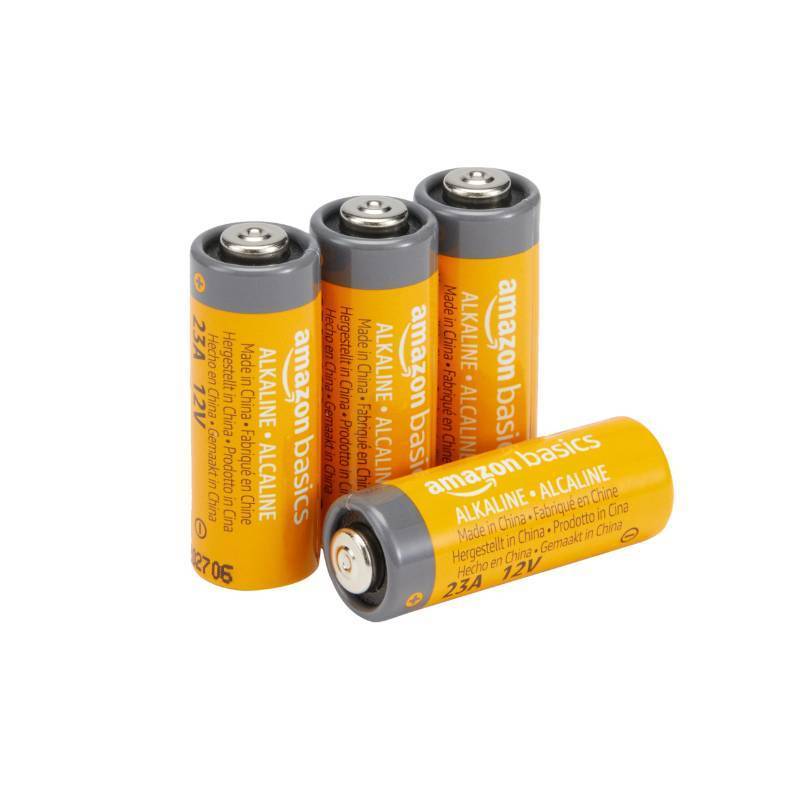 lot 16439 image: Amazon Basics 4-Pack 23A Alkaline Battery, 12 Volt, Long-Lasting Power, for Key Fobs and Garage Door Openers