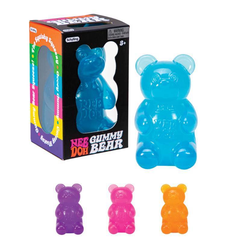 lot 12118 image: Schylling NeeDoh Gummy Bear - Sensory Fidget Toy with Jelly-Like Filling - 3.5 Tall - Colors May Vary (Pack of 1)