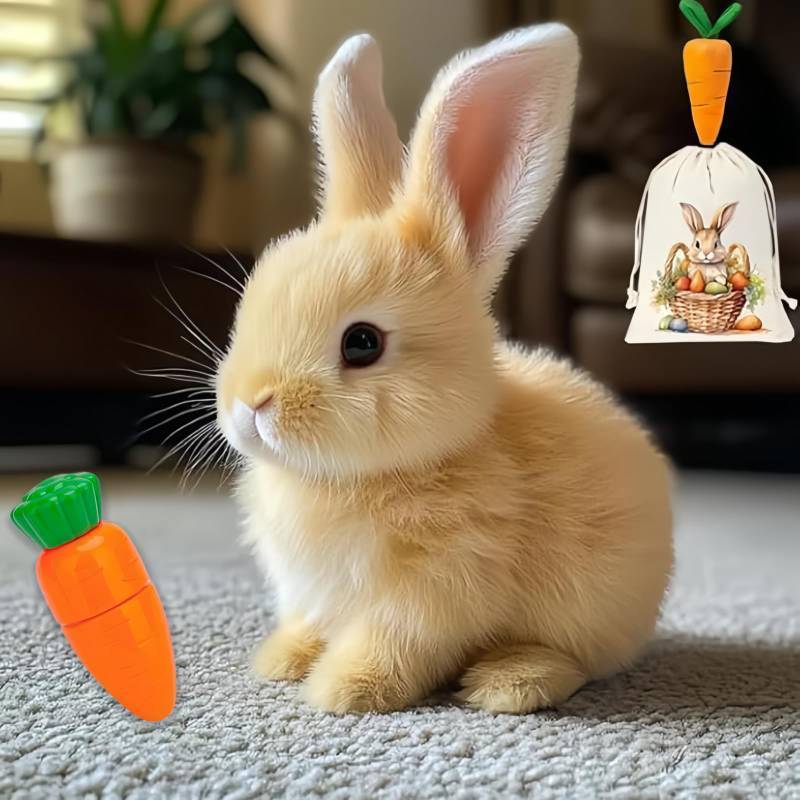 lot 12192 image: SANTVOLO Hopping Bunny Toy, Interactive Electronic Bunny Stuffed Animal with Sounds and Movements, Animated Walking Wiggle Ears Twitch Nose, Easter Bunny Toys for Kids, Girls, Boys, Birthday Gift