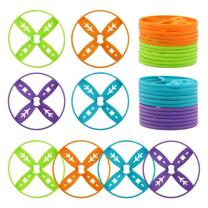 lot 12243 image: Outside Toys for Kids Ages 4-8, 24 Pack Flying Discs Supplement Set - Compatible with Most Handheld and Foot-Powered Flying Disc Toys, Includes 4 Vibrant Colors, Must-Have for Flying Disc Enthusiasts