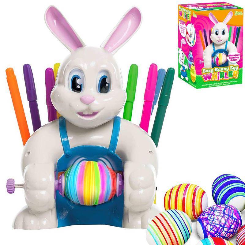 lot 11096 image: JOYIN Motorized Easter Egg Decorator Kit, Easter Busy Bunny Egg Spinner Whirler Decorating Machine with 10 Non-Toxic Markers for Kids Craft Activities