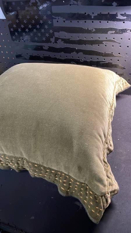 lot 12075 image: Magaschoni Home Green Cotton Pillow 20x20 Inch