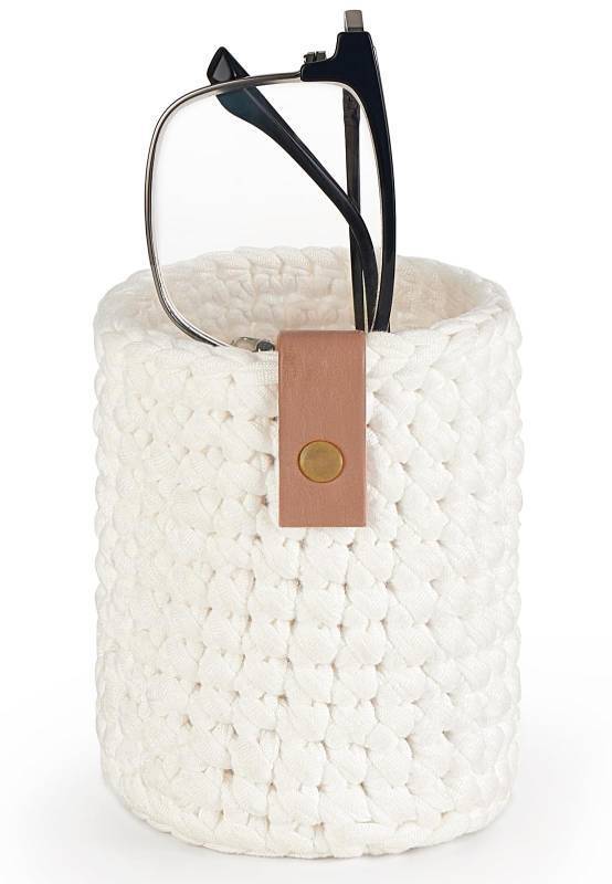 lot 12117 image: Dahey Eyeglasses Holder- Protective Glasses Holder Stand Case, Anti-scratch Eye Glass Storage Organizer for Reading, Desk, Table, Nightstand, Office, Women, White