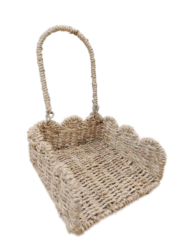 lot 14263 image: Cinnvoice Woven Home Decor Storage Basket with Handles