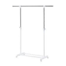 lot 1886 image: White Metal Clothing Rack with Adjustable Rods