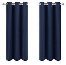 lot 6354 image: Pony Dance Navy Blue Blackout Curtains 42x54 inches 2-Piece Set