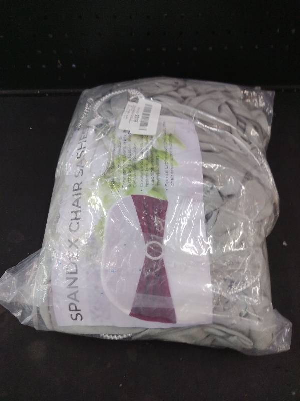 lot 6283 image: Spandex Chair Sashes Bows - Babenest 50PCS Premium Stretch Chair Cover Band with Buckle Slider Universal Elastic Chair Ties for Wedding Party Ceremony Reception Banquet Decoration (Grey)