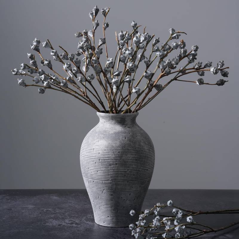 lot 11060 image: HyeFlora Silver Seeded Dried Eucalyptus Branches - 12-16 Stems (2 Bundles) Natural Undyed Pods for Boho Home Decor, Wedding Floral & Wreath DIY Crafts (Dried Flowers)