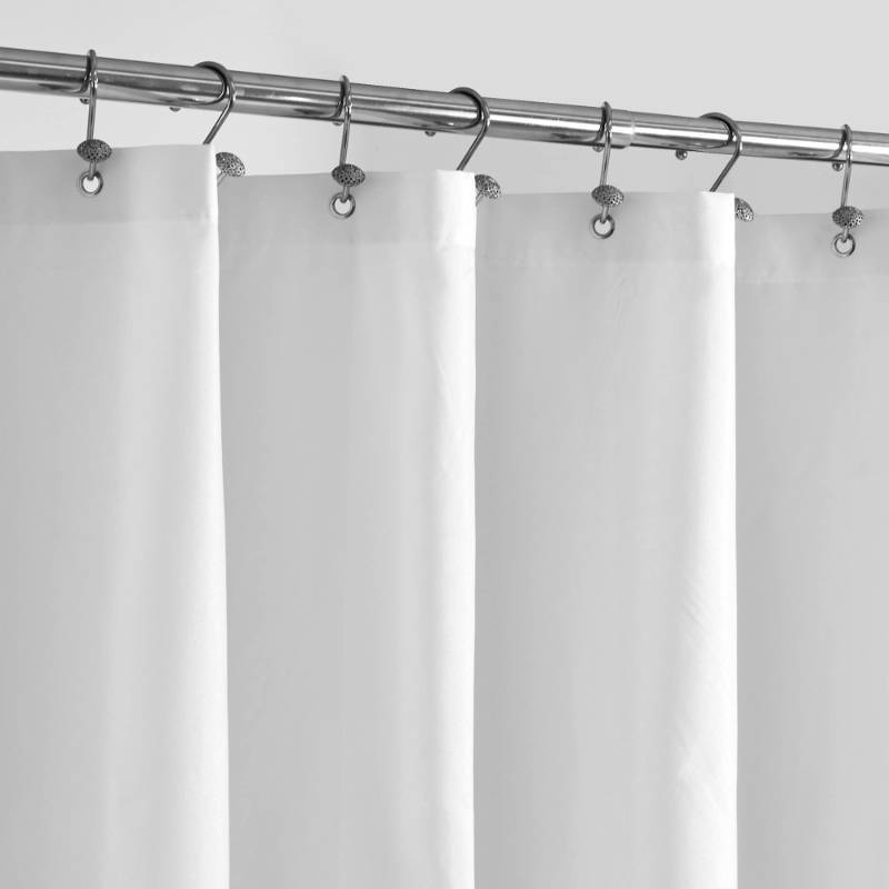 lot 14223 image: ALYVIA SPRING Long Fabric Shower Curtain Liner Waterproof - 72 x 78, Soft & Lightweight Long Shower Curtain with Magnets, Machine Washable - 72x78, White