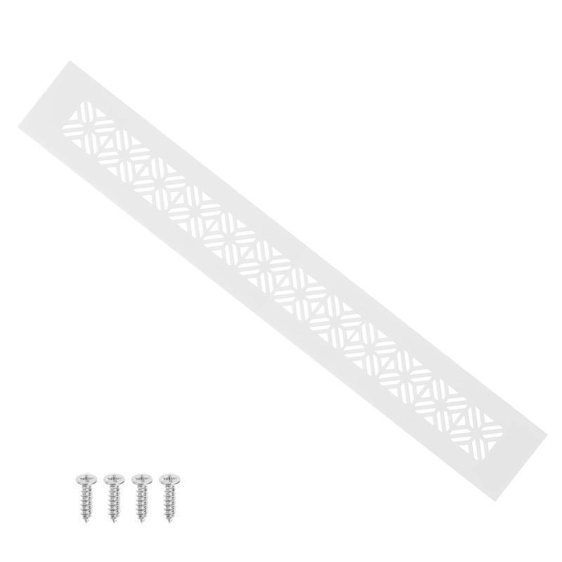 lot 14227 image: PATIKIL 14 x 2 Inch Door Air Vent Cover, Heavy Duty Aluminum Grille Ventilation Cover Louvered with Mounting Screws for Cabinet Wardrobe Door, White