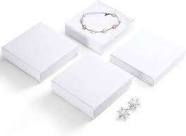 lot 1883 image: White Jewelry Boxes Set - 6x5x1 Inch Small Gift Boxes