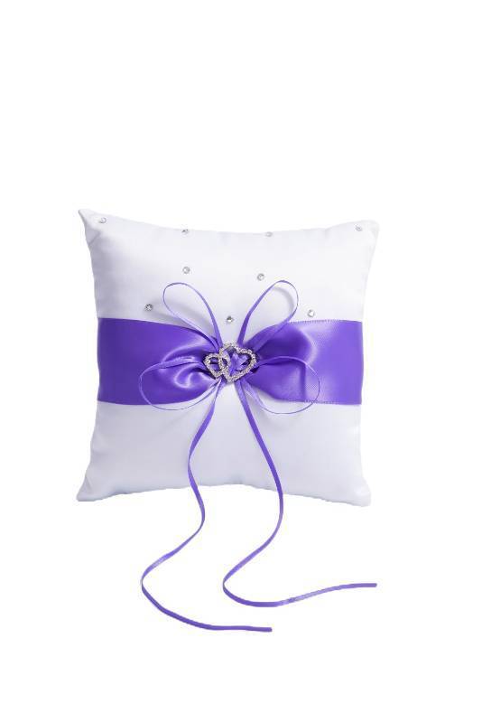 lot 4255 image: QIRMIZI Ring Pillow, Pearls Ring Cushion, Ring Bearer Holder for Beach Wedding & Ceremony, Proposal - Red