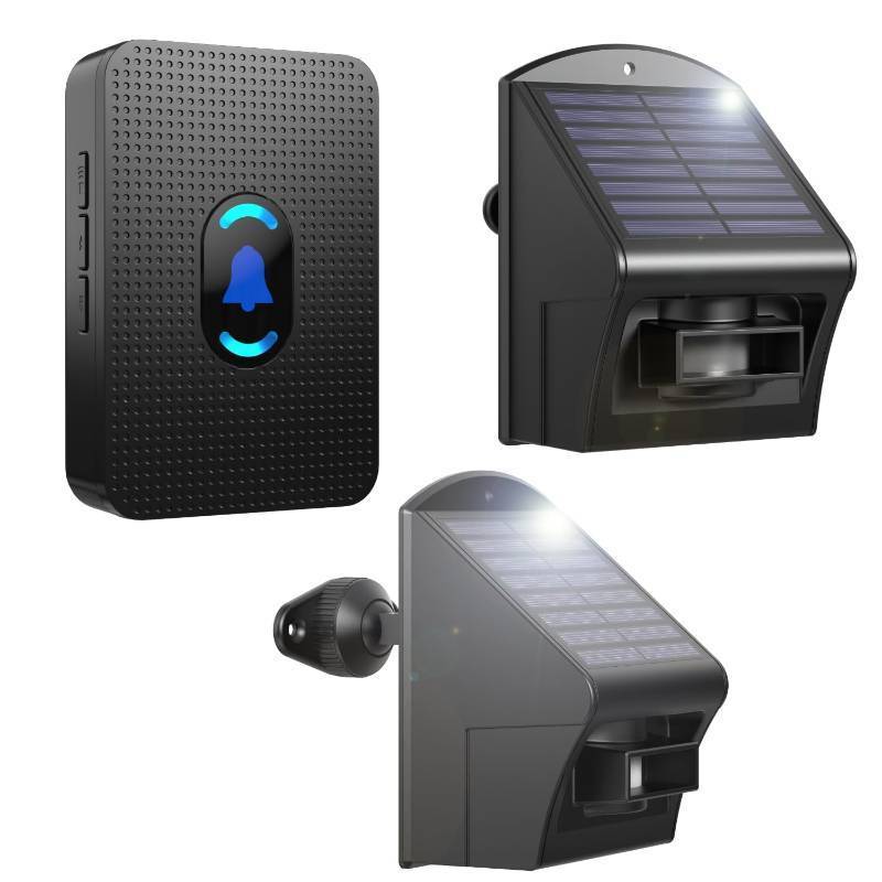 lot 12064 image: Daytech Solar Wireless Driveway Alarm 850ft Long Range Motion Sensor Driveway Alarms Wireless Outside Weatherproof Outdoor Security Alert System (1 Receiver and 2 Sensors)