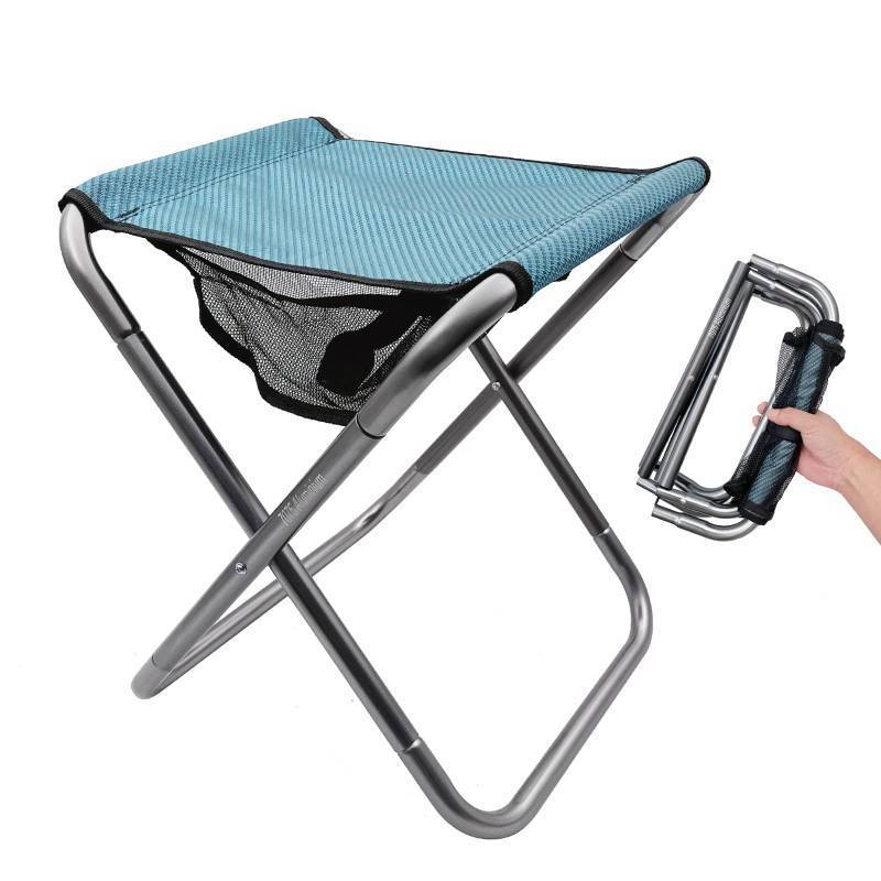 lot 12095 image: Portable Folding Stool, Camping Stool Mini Size Mortable Stool (Large-Blue)