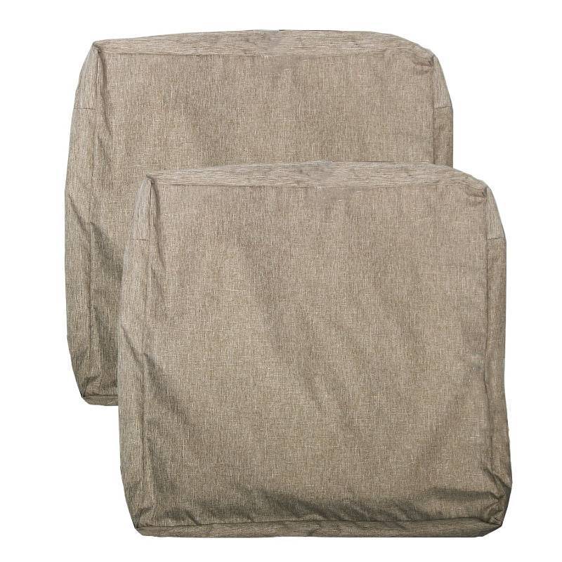 lot 6179 image: youngseahome Patio Seat Cushion Covers,Washable Slip Covers Replacement,Waterproof Outdoor Furniture Chair Cushion Pillow Seat Cover for Couch,Garden,Sofa,Flax,22�22�4(2 Covers Only)