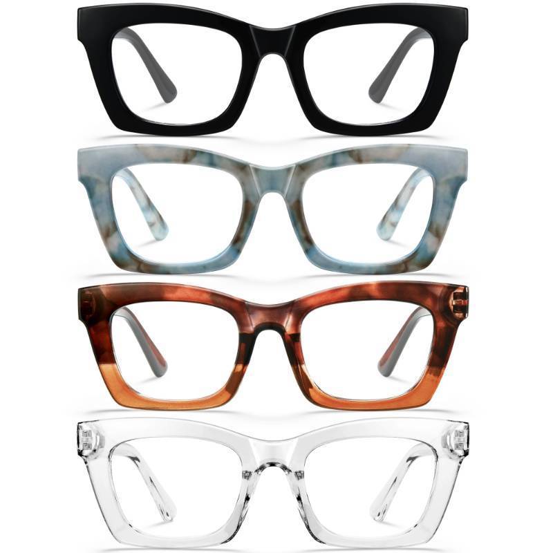 lot 4283 image: CCVOO Oprah Style Reading Glasses for Women, Stylish Eyeglasses, Blue Light Readers, Cheaters