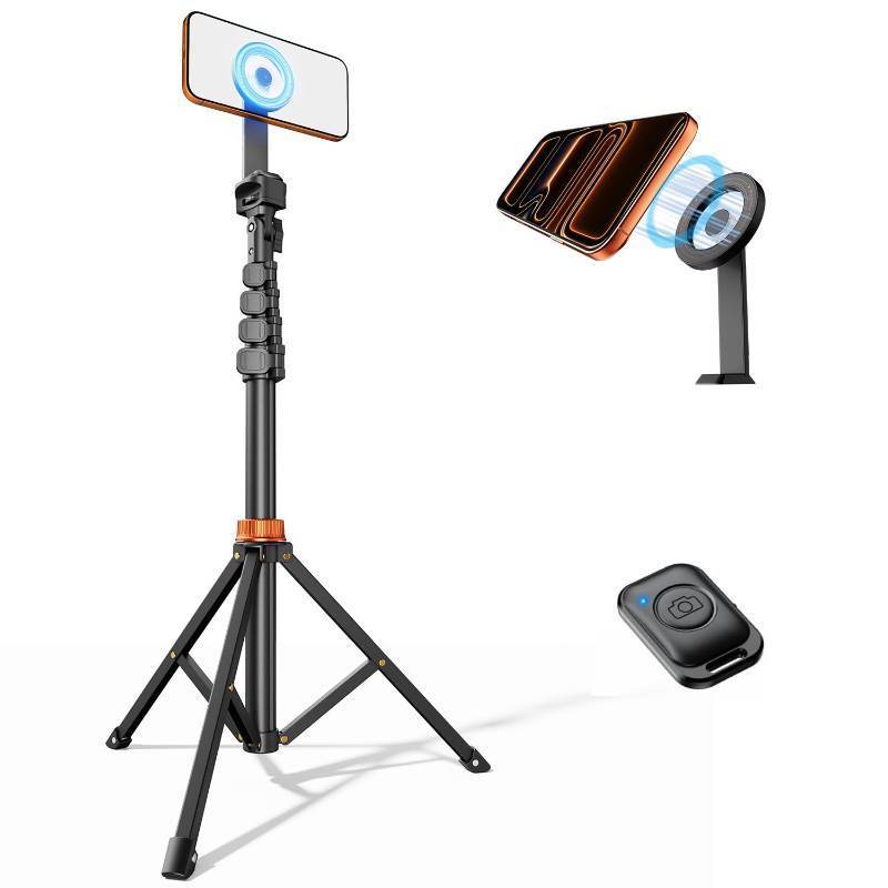 lot 6186 image: VIMOSE Phone Tripod, Tripod for iPhone with Remote & Strong Magnetic Holder for Magsafe, Stable Cell Phone Tripod for Video Recording, Essential Tripod & Monopod Accessories for iPhoneAndroid (66)