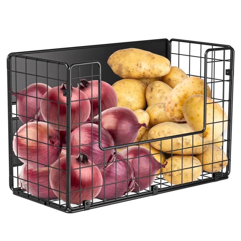 lot 19938 image: Magnetic Shelf for Fridge , Fruit Potato & Onion Storage Bins, Pantry Organizers & Storage, Large Container Magnetic Basket for Refrigerator, Kitchen Counter, Cabinet, Magnetic Fridge Organizer