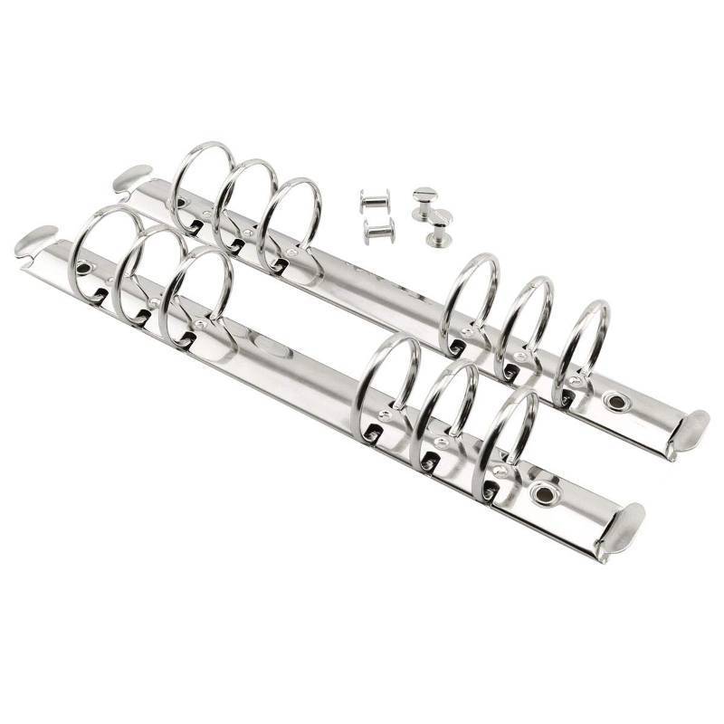 lot 4286 image: heyous 2pcs A5 Notebook 6-Hole Ring Binder Mechanisms 3cm Diameter Silver Color Metal Clip Ring Binder DIY Fill Paper Storage Folder Accessories