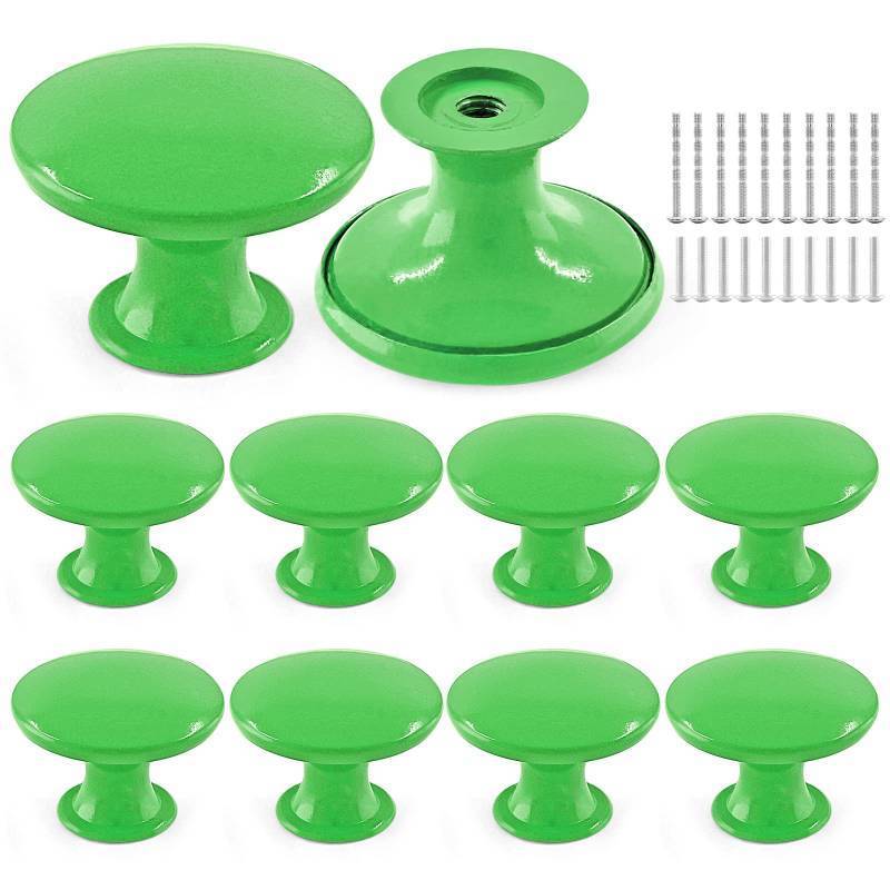 lot 4291 image: Qjaiune Metal Cabinet Knobs Sky Blue Round Shaped Drawer Pulls, Cute Kitchen Hardware for Dresser, Vanity, Closet, Cupboard - 10pcs Small Handles for Kids Girls Boys Bedroom