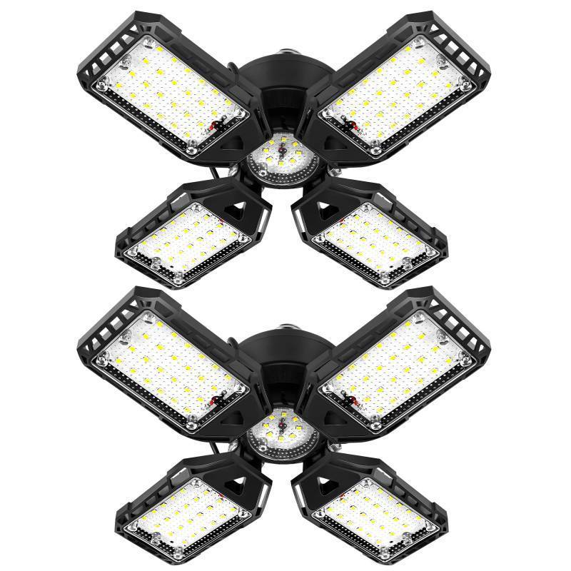 lot 6206 image: Aoretic LED Garage Lights Bulb 2 Pack -120W, 12000LM 6500K Led Shop Light with 41 Deformable Panels, Basement Barn Light Garages Ceiling Lights, E26E27 for Garage, Warehouse, Shop