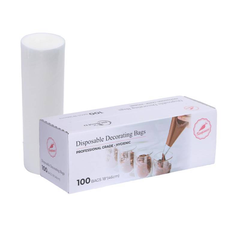 lot 6210 image: Keenpioneer 18-Inch Piping Bags, Large Capacity, Biobased Disposable Cake Decorating Pastry Bag - Pack of 100