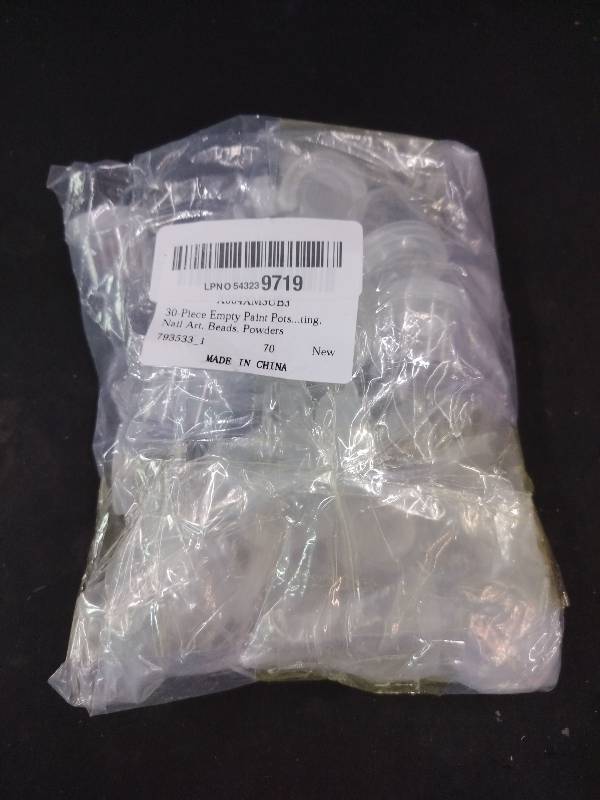 lot 6213 image: A30-Piece Empty Paint Pots with Lids �� 10ml0.34 OZ Clear Plastic Containers, Small Storage Cups for DIY Craft, Nail Art, Beads & Powders