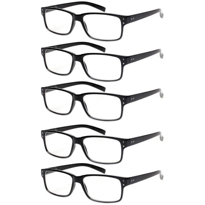 lot 6214 image: NORPERWIS Reading Glasses 5 Pairs Quality Readers Spring Hinge Glasses for Reading for Men and Women (5BLACK, 4.00)