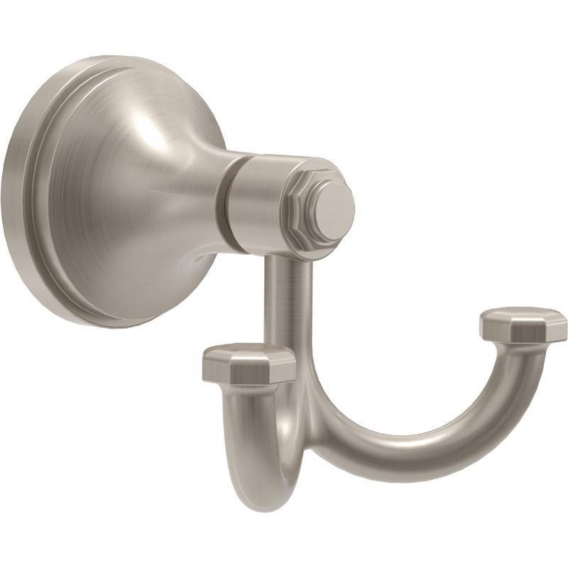 lot 6219 image: Franklin Brass Woodruff (1-Pack) Towel Hooks Satin Nickel Double Bathroom J Hooks Wall Mounted for Robes & Towels Hand Towel Hook Holder Kitchen, Bathroom Accessories WDRF35-SN