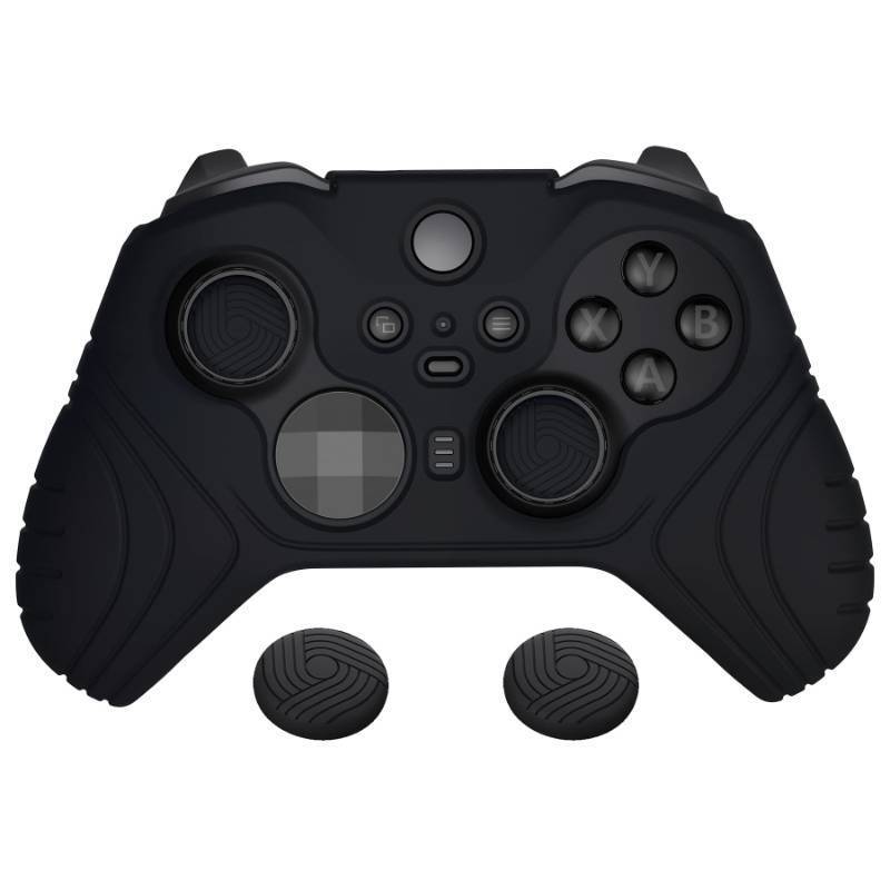 lot 6222 image: PlayVital Samurai Edition Anti Slip Silicone Case Cover for Xbox Elite Wireless Controller Series 2 Core, Ergonomic Soft Rubber Skin Protector for Xbox Elite Series 2 with Thumb Grip Caps - Black