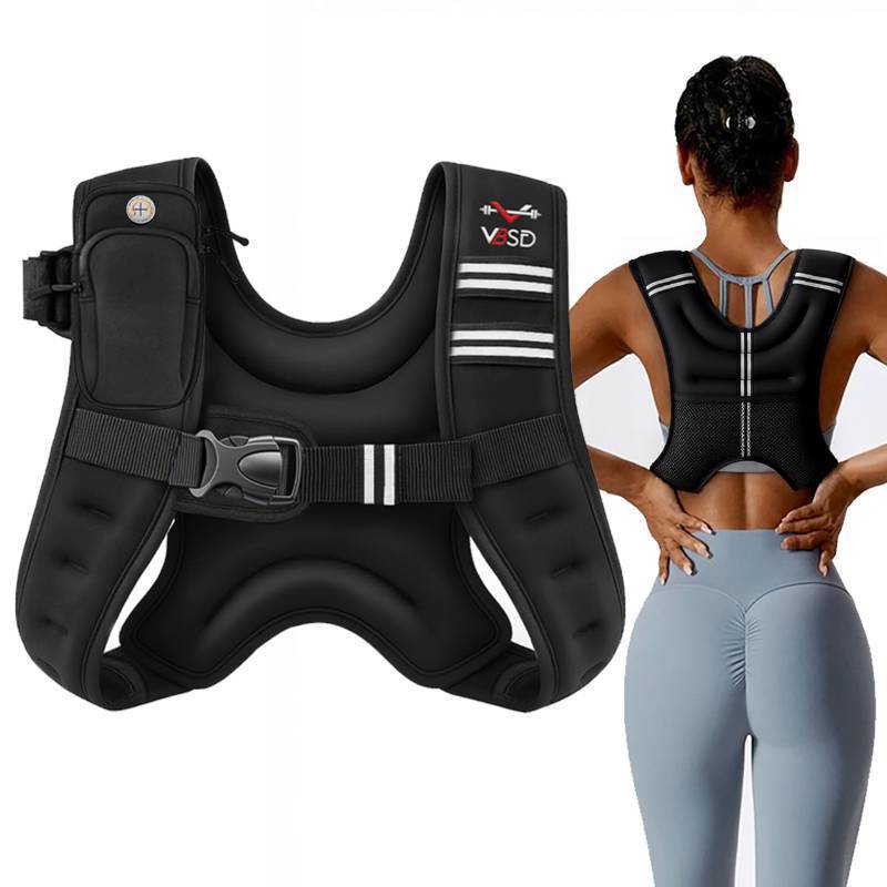 lot 6231 image: VBSD Weighted Vest Woman 6LB Weight Vest for Women Men Body Weight Vests for Walking Strength Training Running Workout Jogging Fitness Black